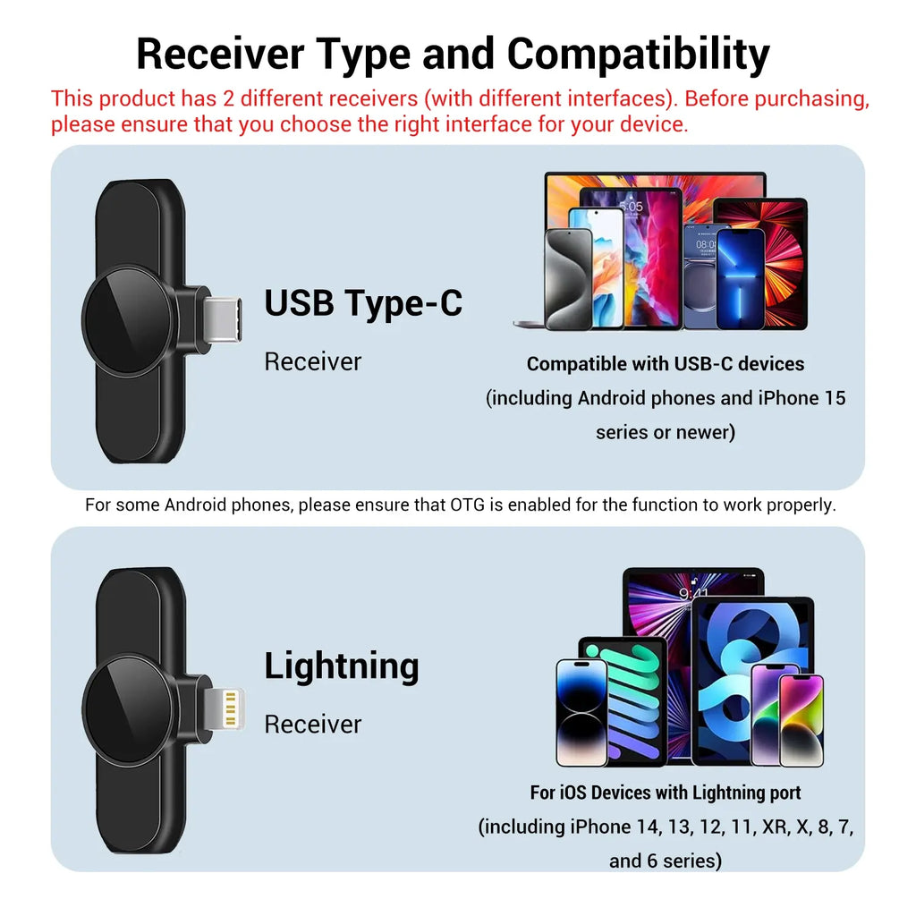 Portable Wireless Lavalier Microphone, Wireless Mics, Set Wireless Collar Clip Mic for Iphone, Android Phone, Plug-Play Lapel Mic, Usb Rechargeable Mic for Video Recording, Teaching, Interviews, Podcast, Tiktok & Vlog, Live Streaming Equipment