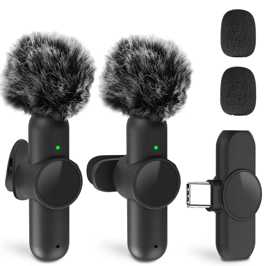 Portable Wireless Lavalier Microphone, Wireless Mics, Set Wireless Collar Clip Mic for Iphone, Android Phone, Plug-Play Lapel Mic, Usb Rechargeable Mic for Video Recording, Teaching, Interviews, Podcast, Tiktok & Vlog, Live Streaming Equipment